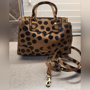 Rebecca Minkoff: Tan Polka Dotted Crossbody